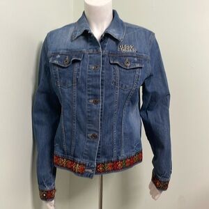 House of Blues Embroidered Jean Jacket large